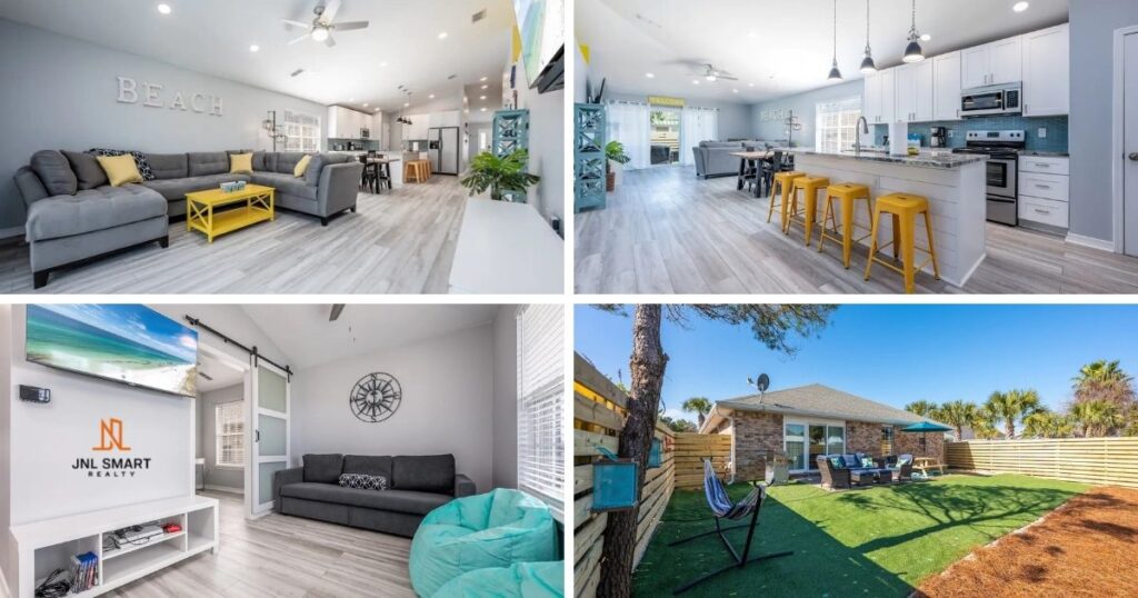 beach vacation rental collage