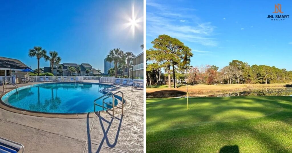 Seascape Resort swimming pool and golf course.